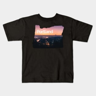 Portland Oregon Destination Landscape Sticker - Rocky Butte Kids T-Shirt